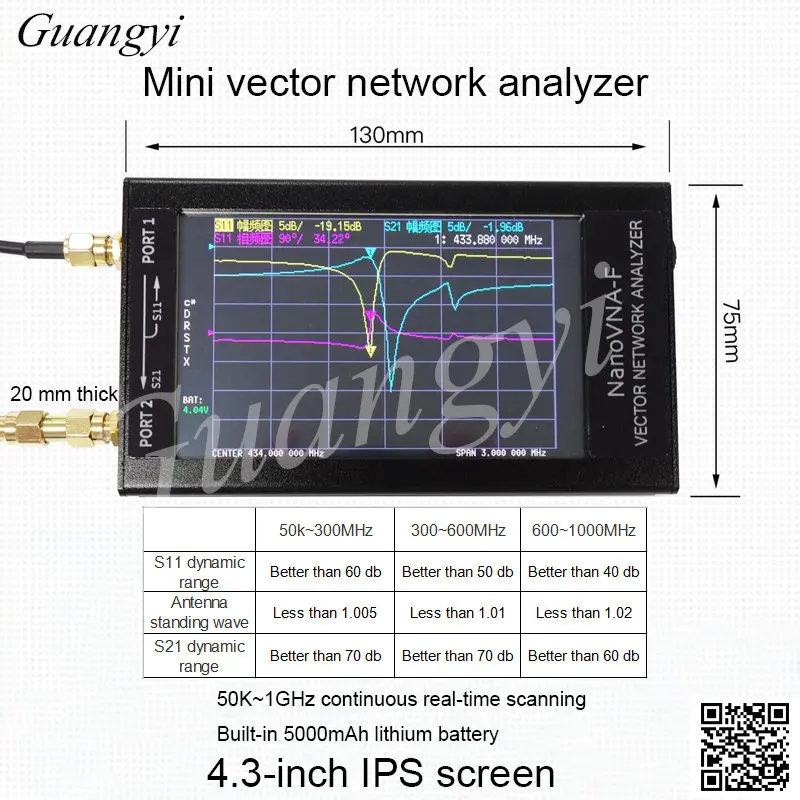 NanoVNA F VNA SWR метр VHF UHF антенна анализатор + 4 3 IPS LCD металлический чехол|Запчасти для