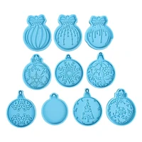 1pc xmas clay molds christmas ball keychain candy chocolate cake moulds jewelry making pendant crafts mold home decorate