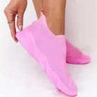 Кроссовки женские без шнуровки, Вулканизированная подошва, однотонные, на шнуровке, повседневная спортивная обувь, модные