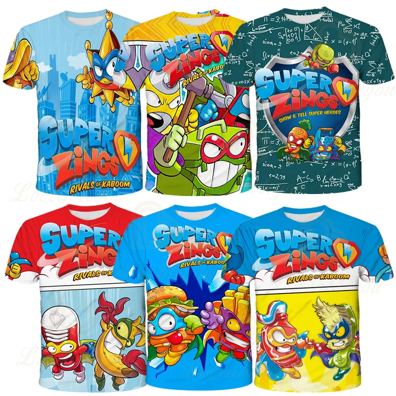 

Games Video Superzings T Shirt Summer Short Sleeve O-neck Tshirt Super Zings Tees Baby Boys Kids Casual Cartoon Tops Tees