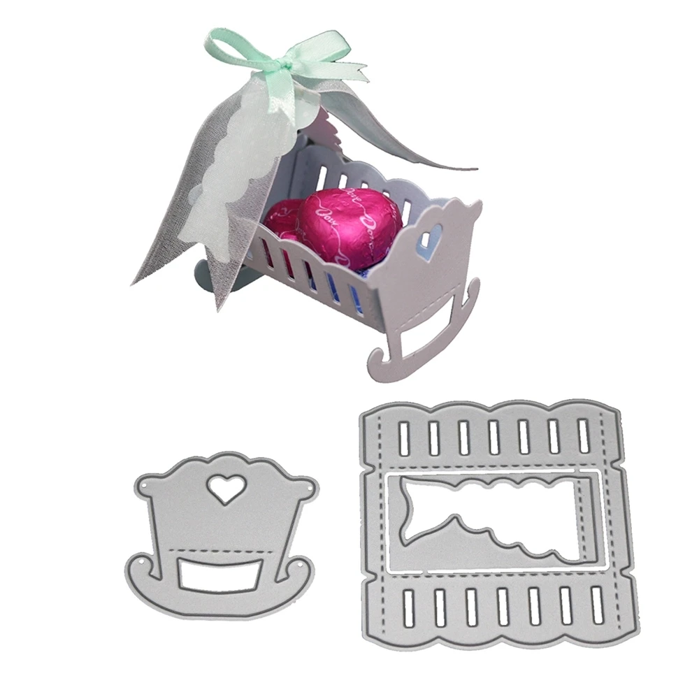 Мини детская колыбель корзина ремесло высечки металла штампы 3D DIY Скрапбукинг