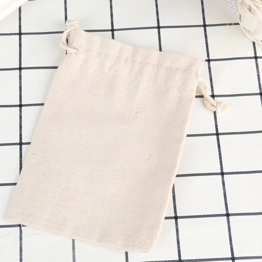 

Linen Drawstring Bags Natural Portable 3 Size Pouch 50pcs Sack Burlap Bags