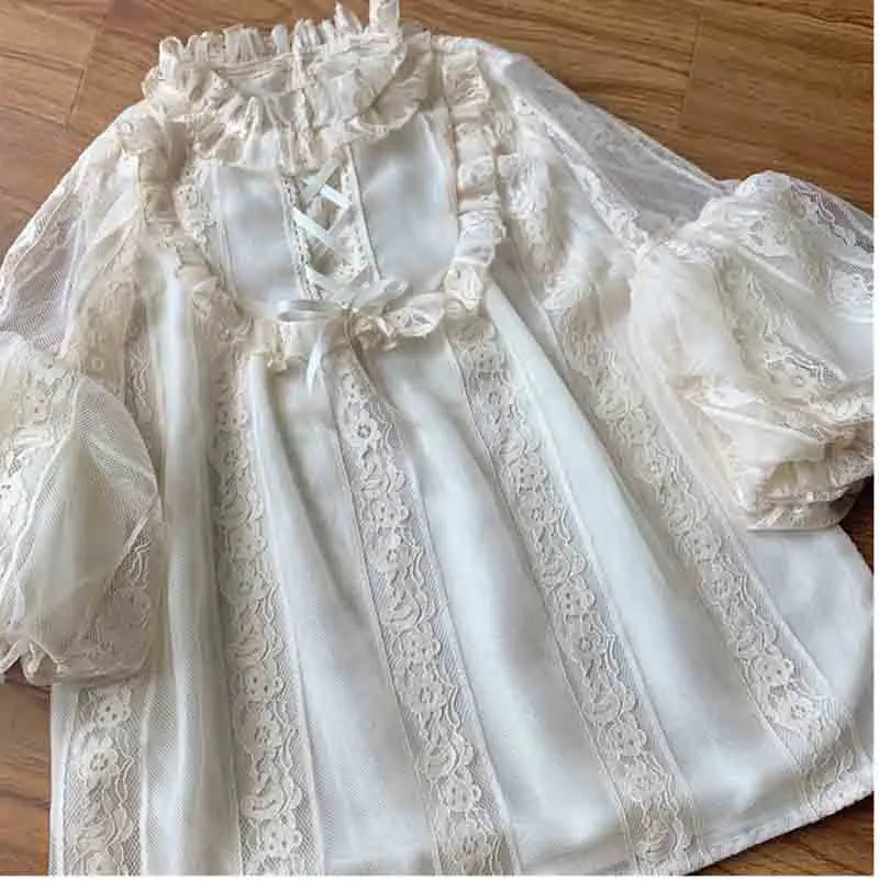 

Soft Girls JSK Lolita Dress Japanese Sweet Lolita Dress Summer Purple Dress Beige Top Shirt For Women Girl Plus Size