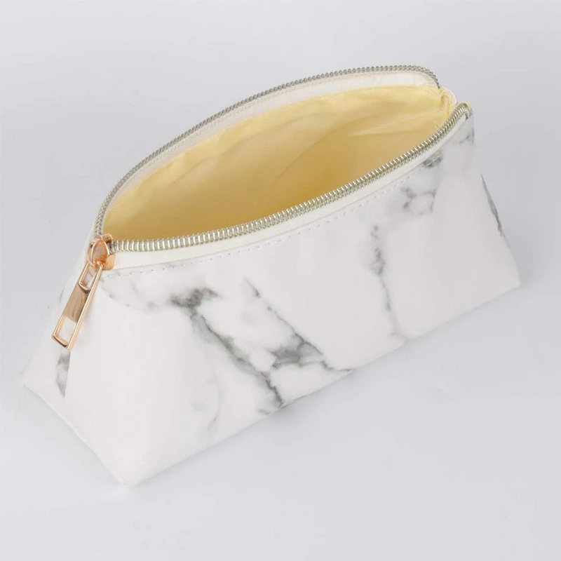 

4 Piece Cosmetic Bag Travel Bag Portable Cosmetic Bag Makeup Brush Bag Waterproof Storage Bag Unisex, White Marble Storage Bag