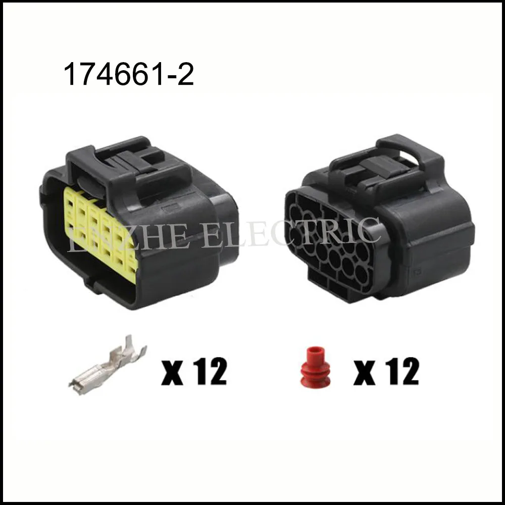 

174663-2/174661-2 Автомобильный провод, гнездовой, мужской разъем датчика, Harnes кабель, 12 контактов, автомобильный водонепроницаемый штекер с клеммами, уплотнение