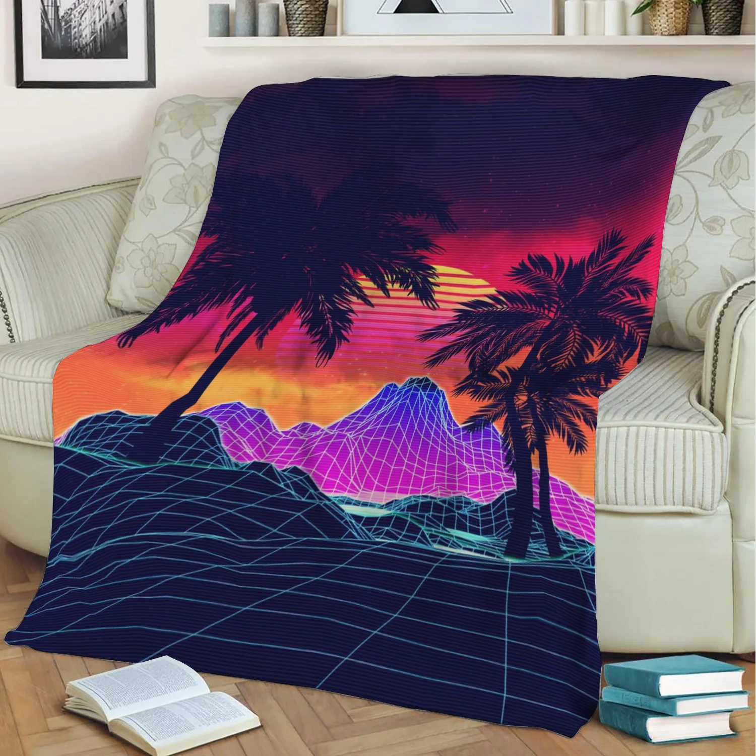 

Одеяло плюшевое моющееся в эстетике 80-х годов с 3D принтом, мягкое теплое покрывало для сна, дивана, домашний декор, Прямая поставка