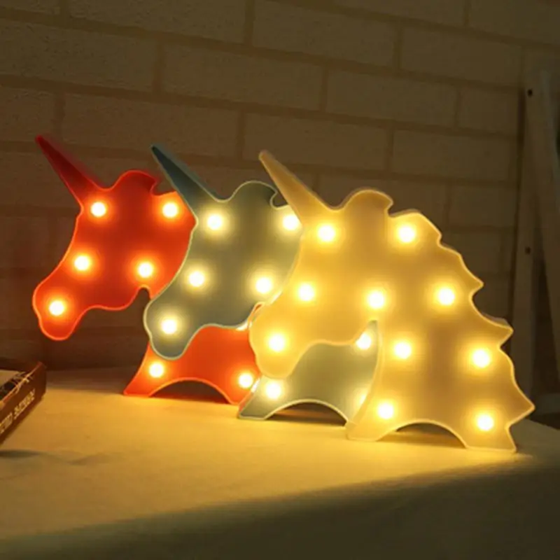 

LED Unicorn Night Light Decorative 3D Marquee Sign Light Desk Table Decor for Bedroom Kids Children Room Gift