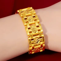 hoyon genuine 18k gold color bracelet for men jewelry not fade watch chain design bracelet wedding engagement fine jewelry