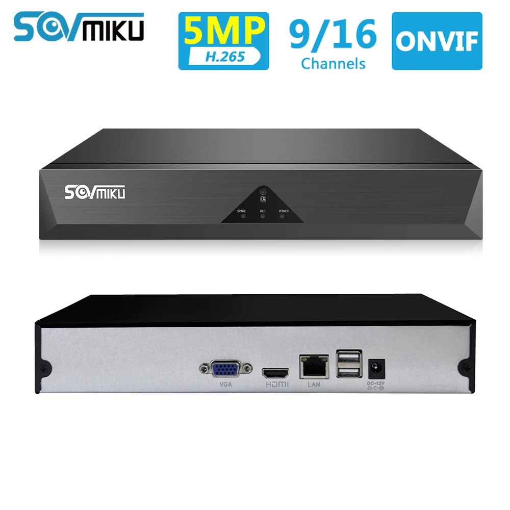 Сетевой видеорегистратор ONVIF P2P для систем безопасности IP камер 9 каналов 16 макс. 5