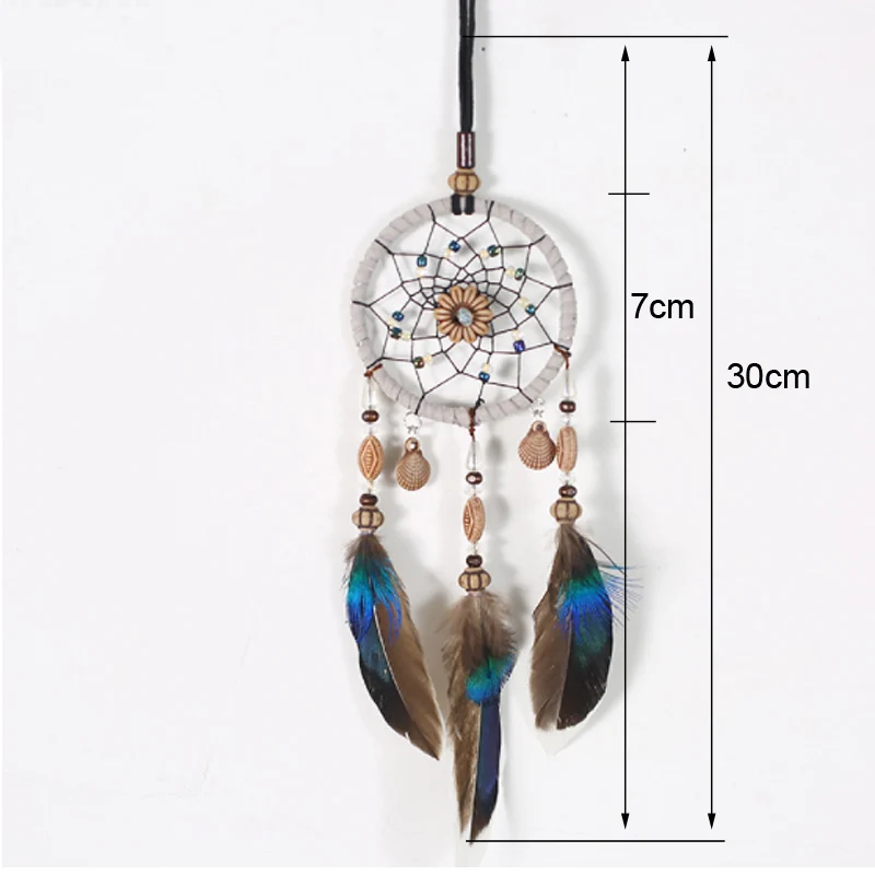 Handicraft Feather Decoration Dreamcatcher Car Pendant Home Decor Dream Catcher Wind Chimes Auto Rearview Mirror Hanging Ornamet | Дом и сад