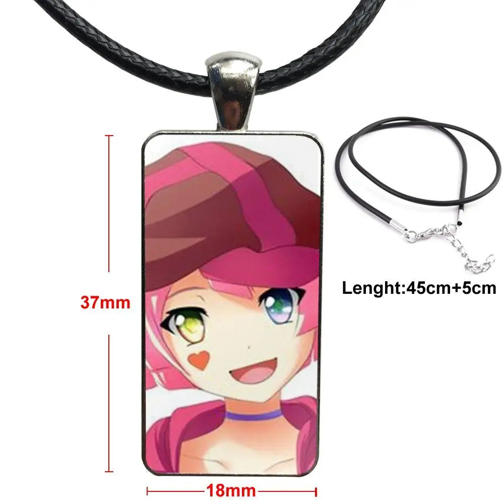 

Design Fashion Vintage Glass Women Rectangle Necklace Pendants For Women Party Gift Cartoon No Game No Life Tet