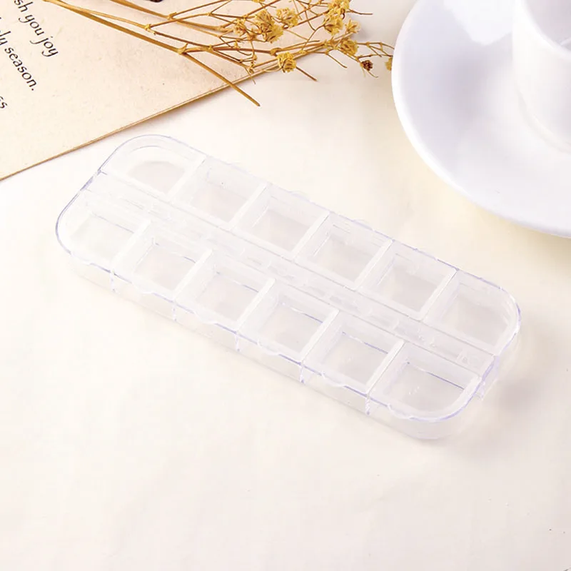 12 сеток хранение для принадлежностей дизайна ногтей кейс Стразы бусины