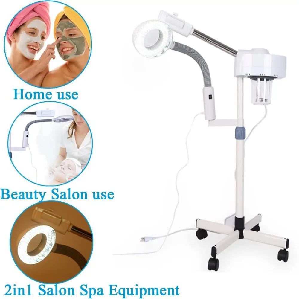 

2 in1 Facial Sprayer Steamer LED 5X Magnifying Floor Lamp Machine Multifunction Spa Professional Humidif SPA Beauty Salon Supply