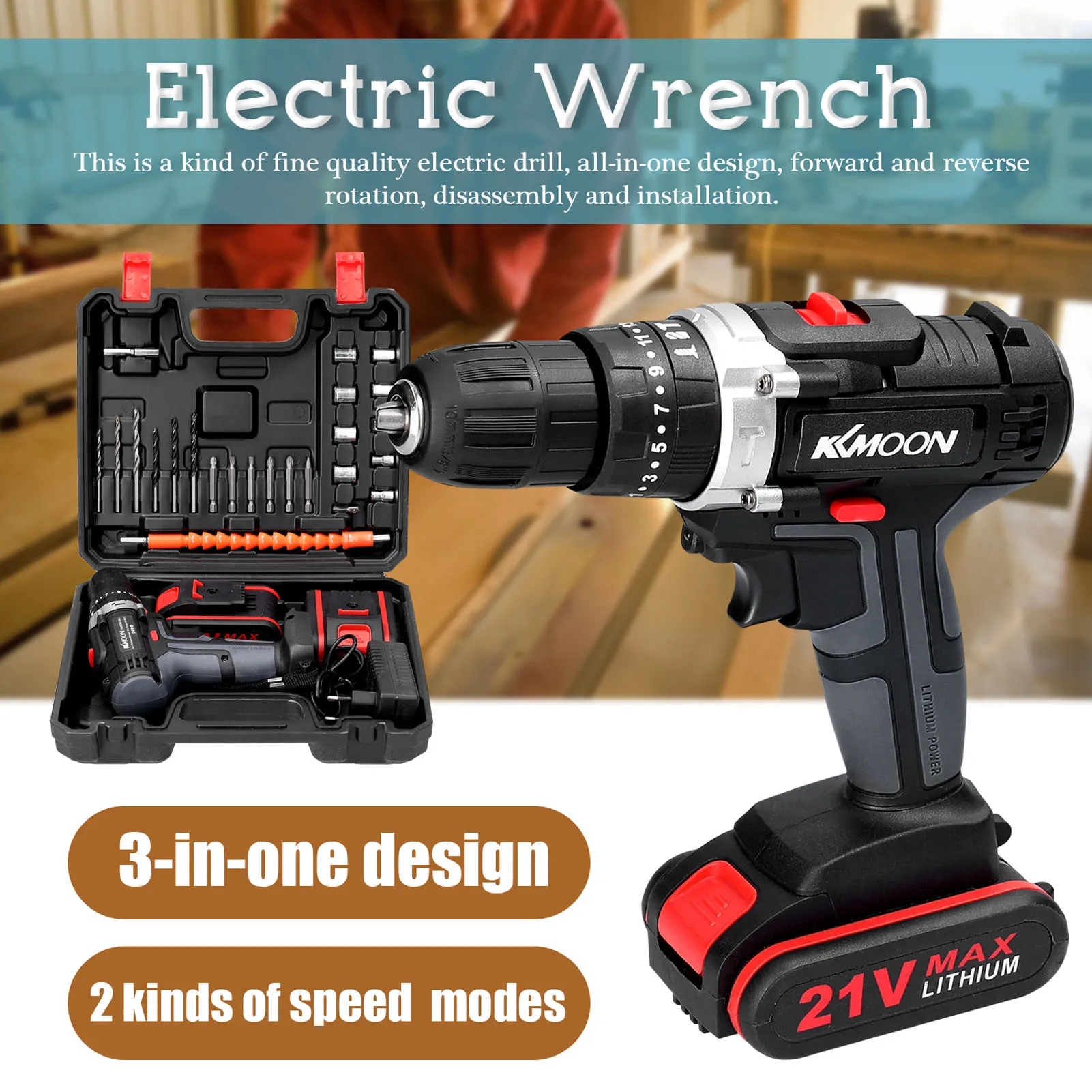 

Бытовая многофункциональная электрическая дрель 3 в 1, мини-отвертка с возможностью вращения, 25 регулируемых скоростей вращения