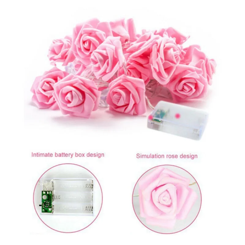 

Rose Flowers Decorative Lamp Rose Lights Holiday String Lights Valentine Wedding Decoration Flower Bulbs LED Lamp