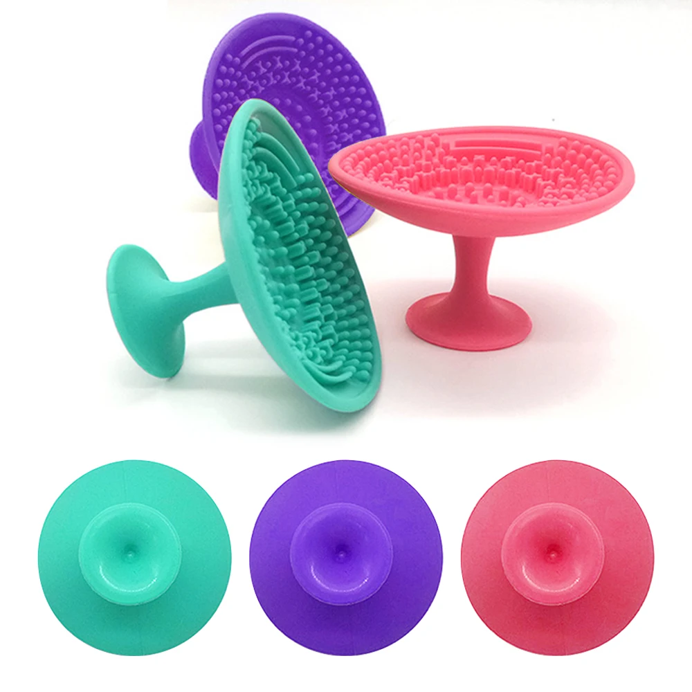 

Foundation Makeup Brush Scrubber Board Silicone Makeup Brush Cleaner Pad Make Up Washing Brush Gel Cleaning Mat Hand Tool