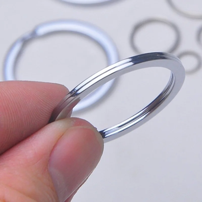 

Silver Plated Metal Blank Keyring Keychain Split Ring Keyfob Key Holder Rings Women Men DIY Key Chains Accessories