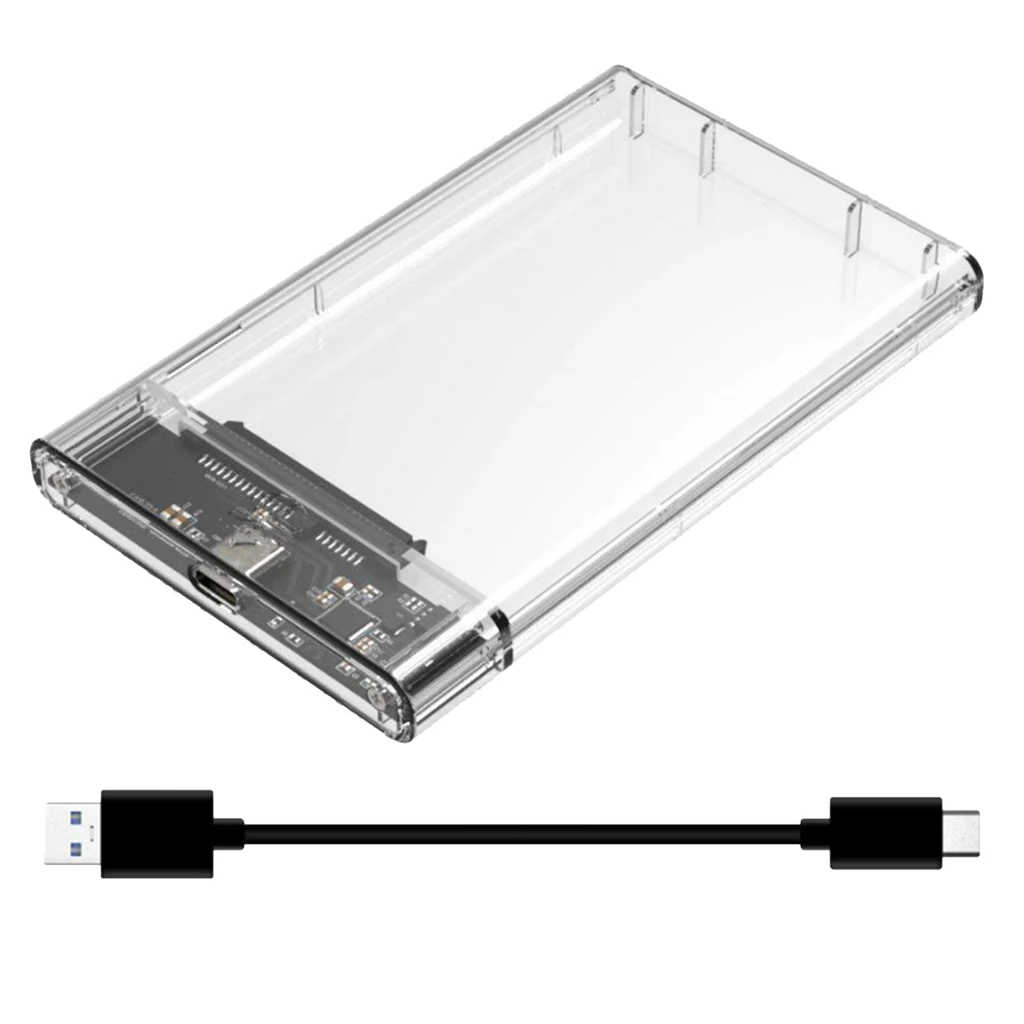 2 5 дюймовый корпус внешнего жесткого диска USB 3 1 USB3.1 к SATA портативный прозрачный