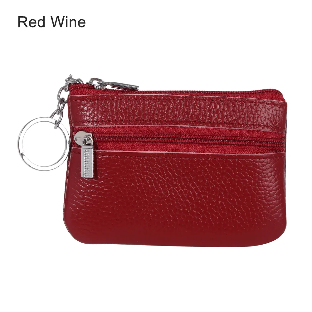 wine red Кожаный кошелек для монет, женский маленький кошелек, кошелек для мелочи, мини-кошелек на молнии, сумки для денег, детские карманные кошельки, держатель для ключей, Carteira - Цвет: wine red