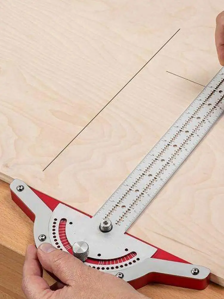 

Woodworkers Edge Rule Woodworking Protractor Measure Tool Woodworkers Edge Rule Protractor Round Head Rotary Accuracy Angle Rule