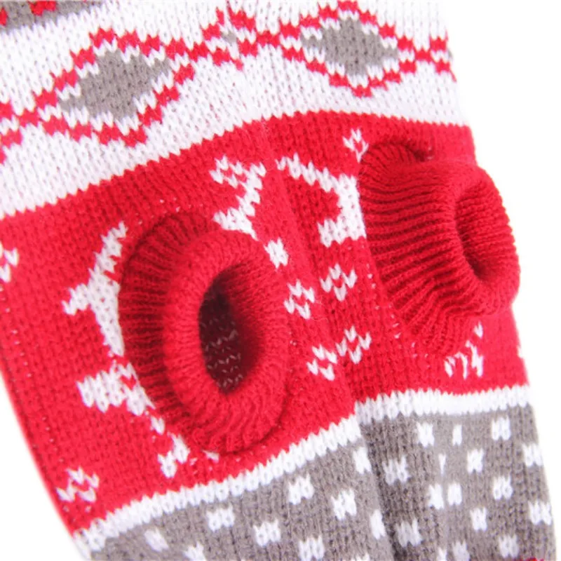 Новый рождественский теплый свитер с милой собачкой вязаный наряды для щенков