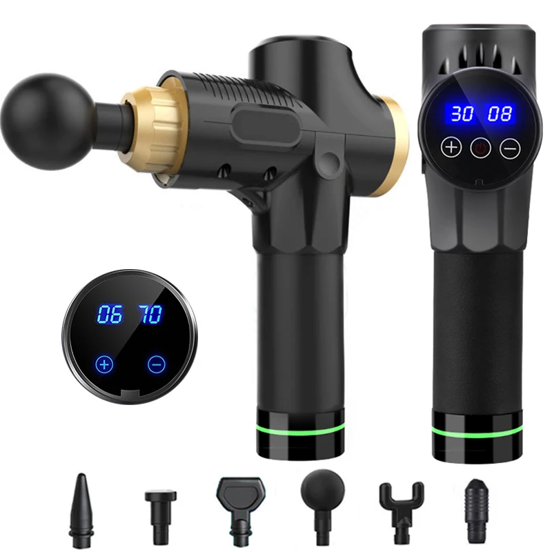 Электрический массажный пистолет для мышц с ЖК дисплеем аппарат глубокого