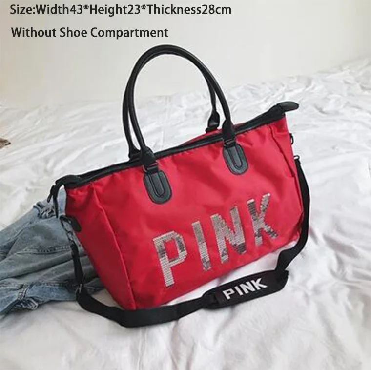 without shoe bag Коврик для йоги, водонепроницаемая сумка, легкая спортивная сумка для кроссовок, спортивная сумка розового цвета с пайетками, спортивная сумка для фитнеса и обуви, дорожная сумка, гаджеты для тренажерного зала - Цвет: without shoe bag