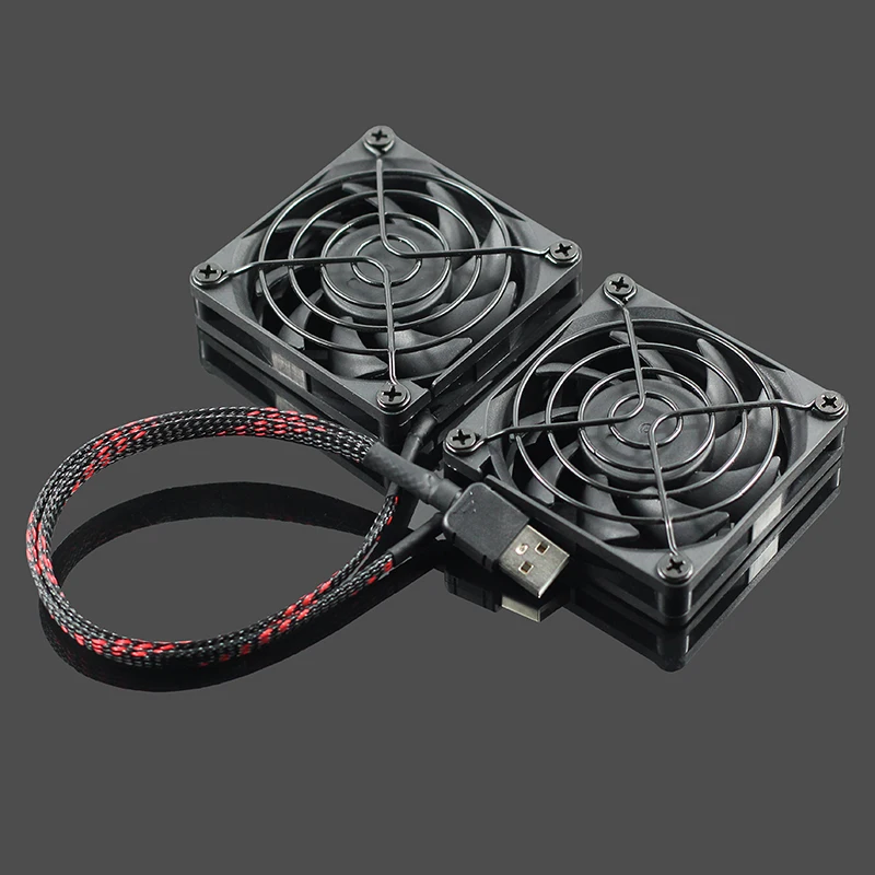 USB black net AC68U, AC86U, EX6200, Tenda AC15 AC1900P маршрутизатор, 7 см вентилятор тепловыделения, Пыленепроницаемая сетчатая крышка, регулятор скорости - Цвет лезвия: USB black net