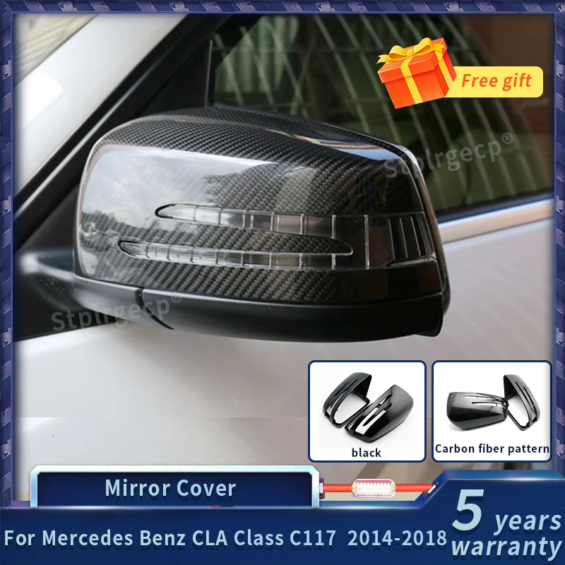Для Mercedes Benz CLA Class C117 2014 2015 2016 2017 2018 одна пара зеркальная крышка из углеродного