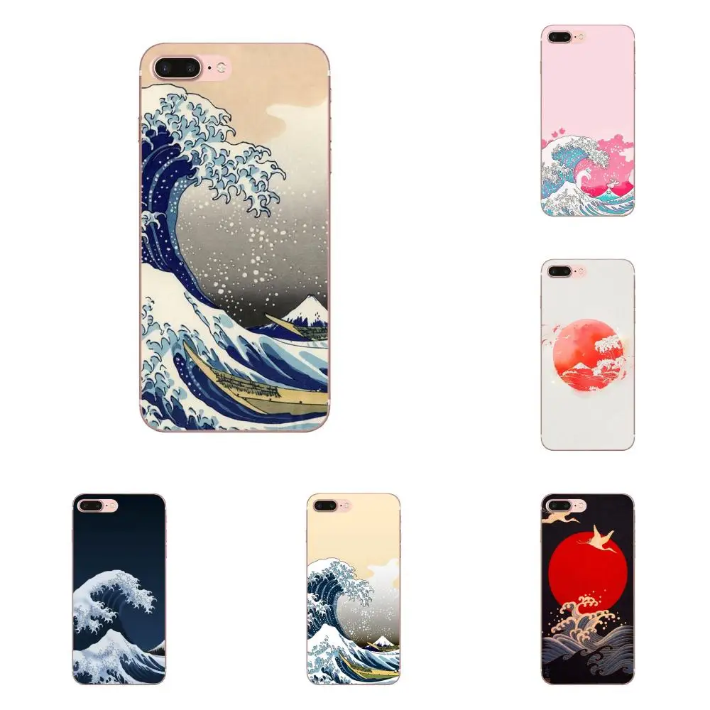 Wave Art Japanese Green Illust Classic для Huawei Honor Mate Nova Note 20 20s 30 5 5I 5T 7C 8A 8X 9X 10 Pro Lite Play|Чехлы-накладки|