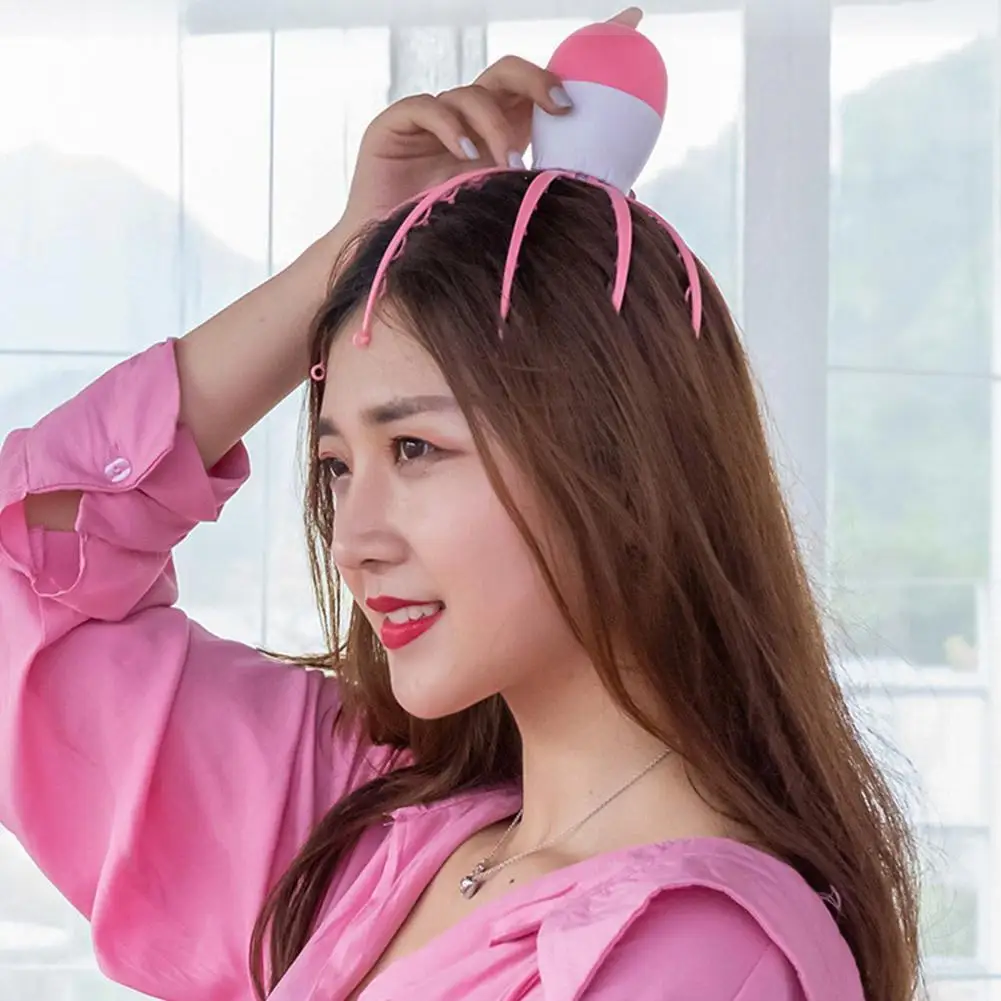 

Octopus Handheld Electric Scalp Head Massager Alleviate Meridian Stress Rechargeable Claw Vibration Battery Comb Fatigue Ma Y6K0