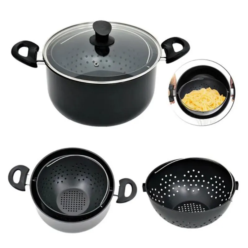 2 в 1 Пособия по кулинарии горшок со встроенным фильтр Еда остается вода стекает
