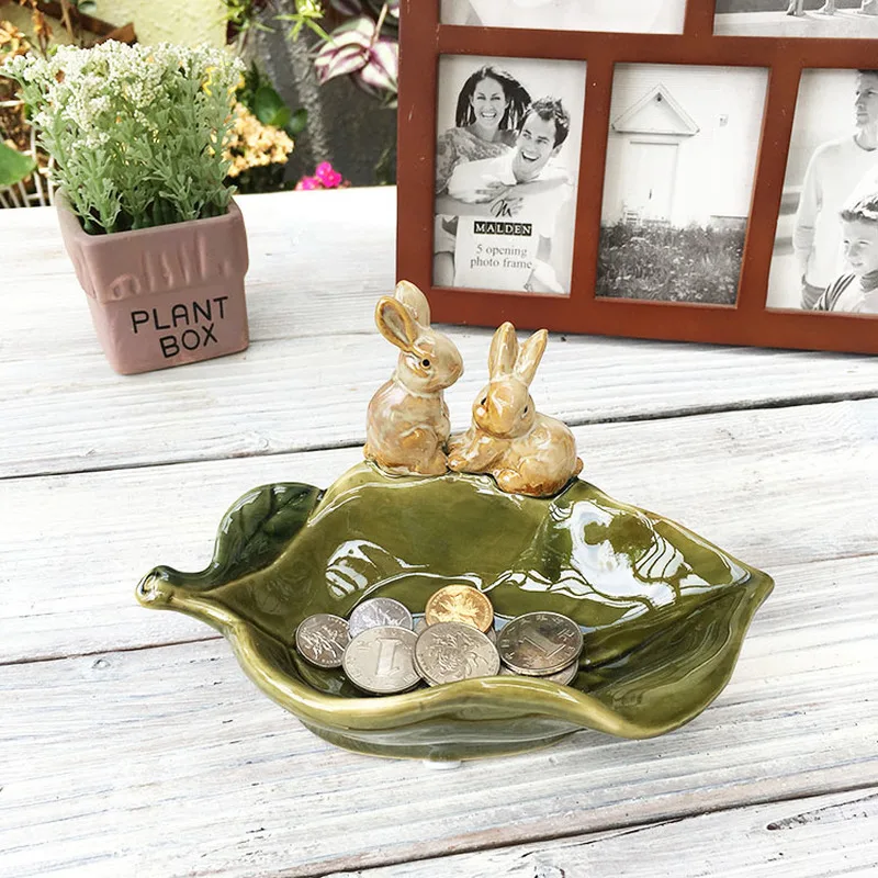 Симпатичный фарфоровый кролик парная мыльная коробка Декор керамический