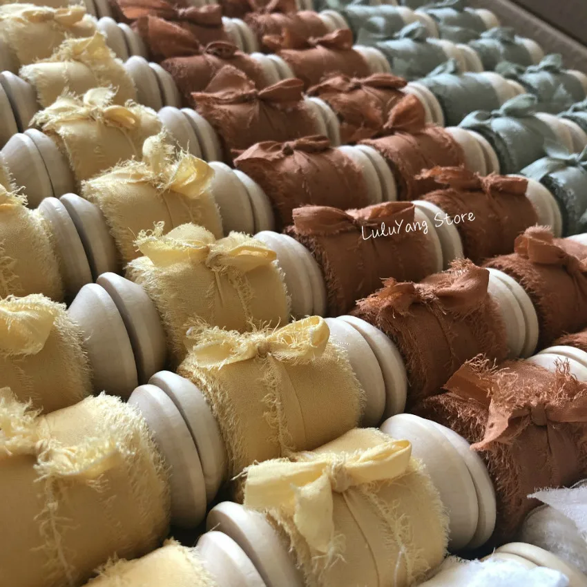 5 метров Ins стиль настоящая шелковая лента шифон ручной работы ремесла отвесный