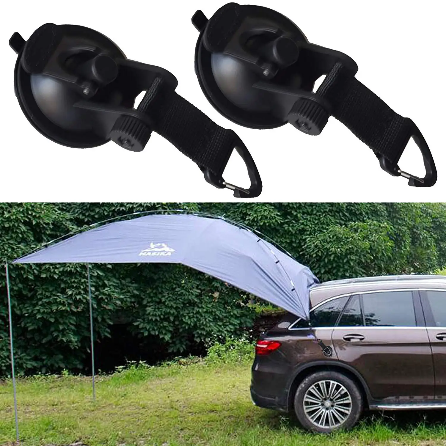 

Heavy Duty Suction Cup Anchor with Securing Hook Tie Down, Camping Tarp Accessory As Car Side Awning, Fiberglass and Epoxy SUPS
