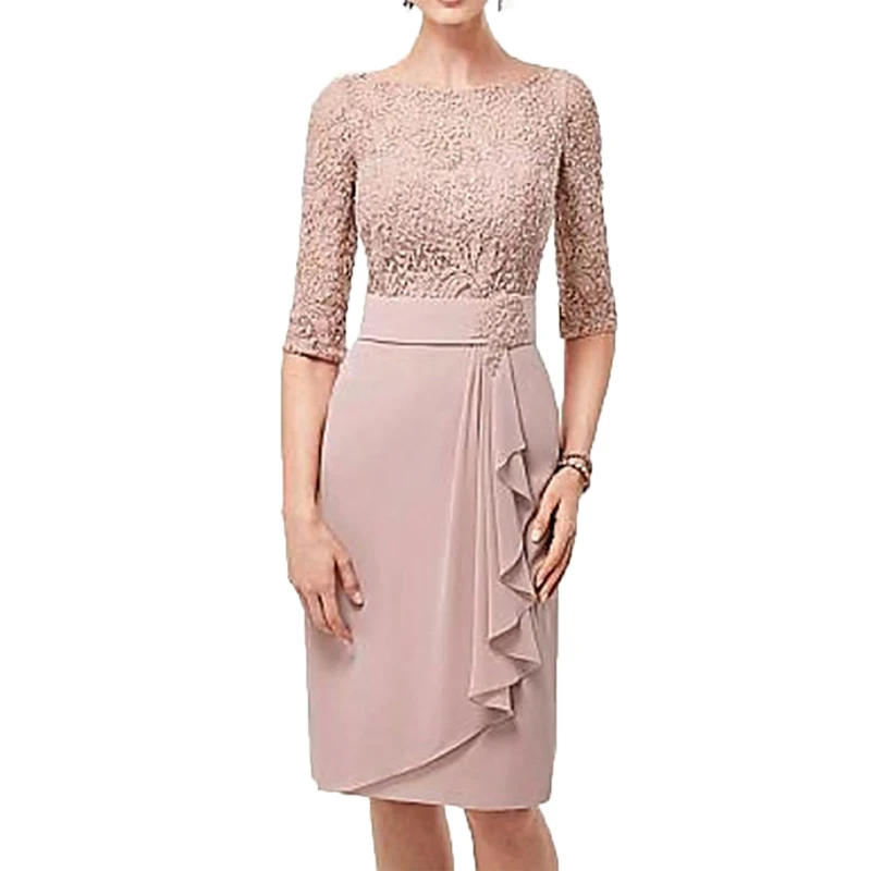 Платья для матери невесты винтажное Кружевное Платье До Колена Vestido Mae Da Noiva