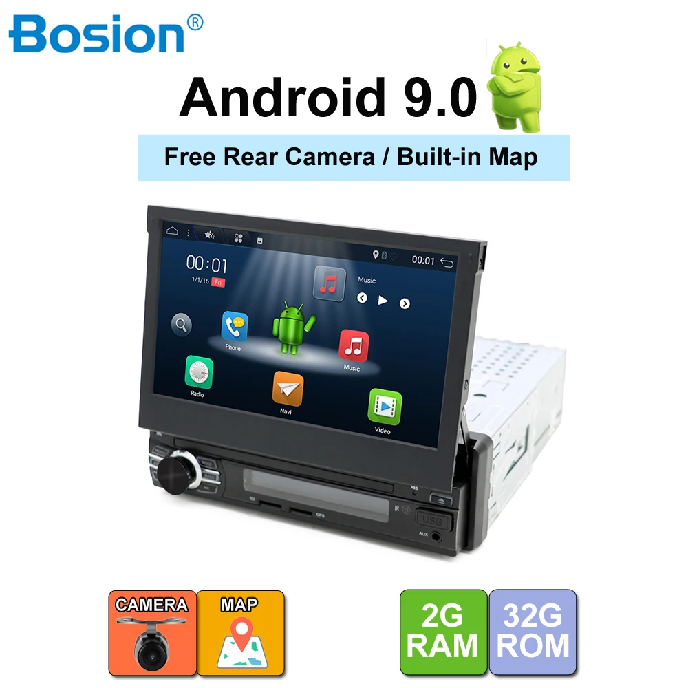 Android 9,0 1 Din gps навигация автомобильный Радио Выдвижной Экран Авто Медиа мультимедийный плеер Автомобильный MP5 автоматическое открытие