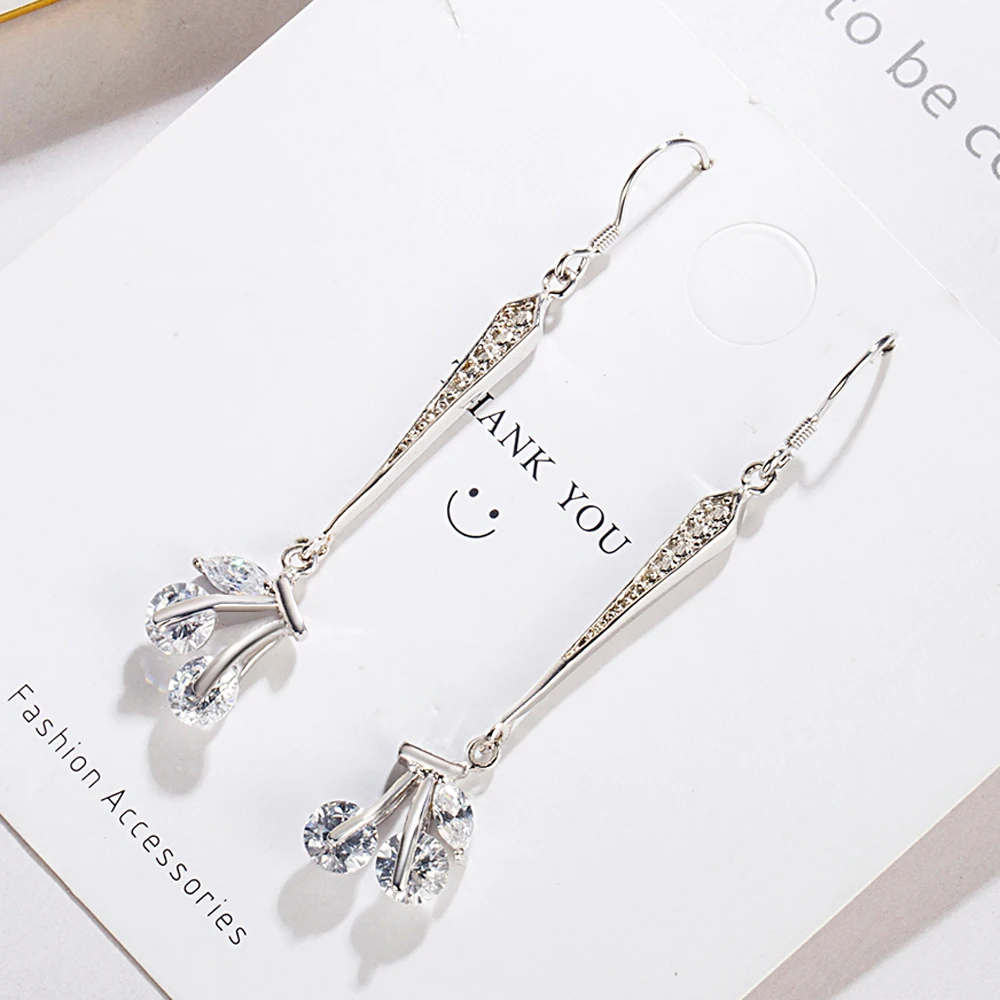 Новые серьги из стерлингового серебра 925 пробы инкрустация цирконием кулон в