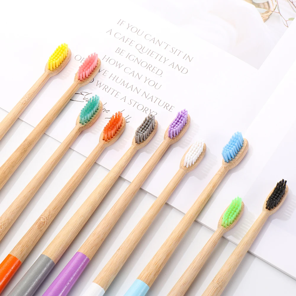 1 шт бамбуковые Зубная щётка веганских материалов мягкие биоразлагаемые Eco
