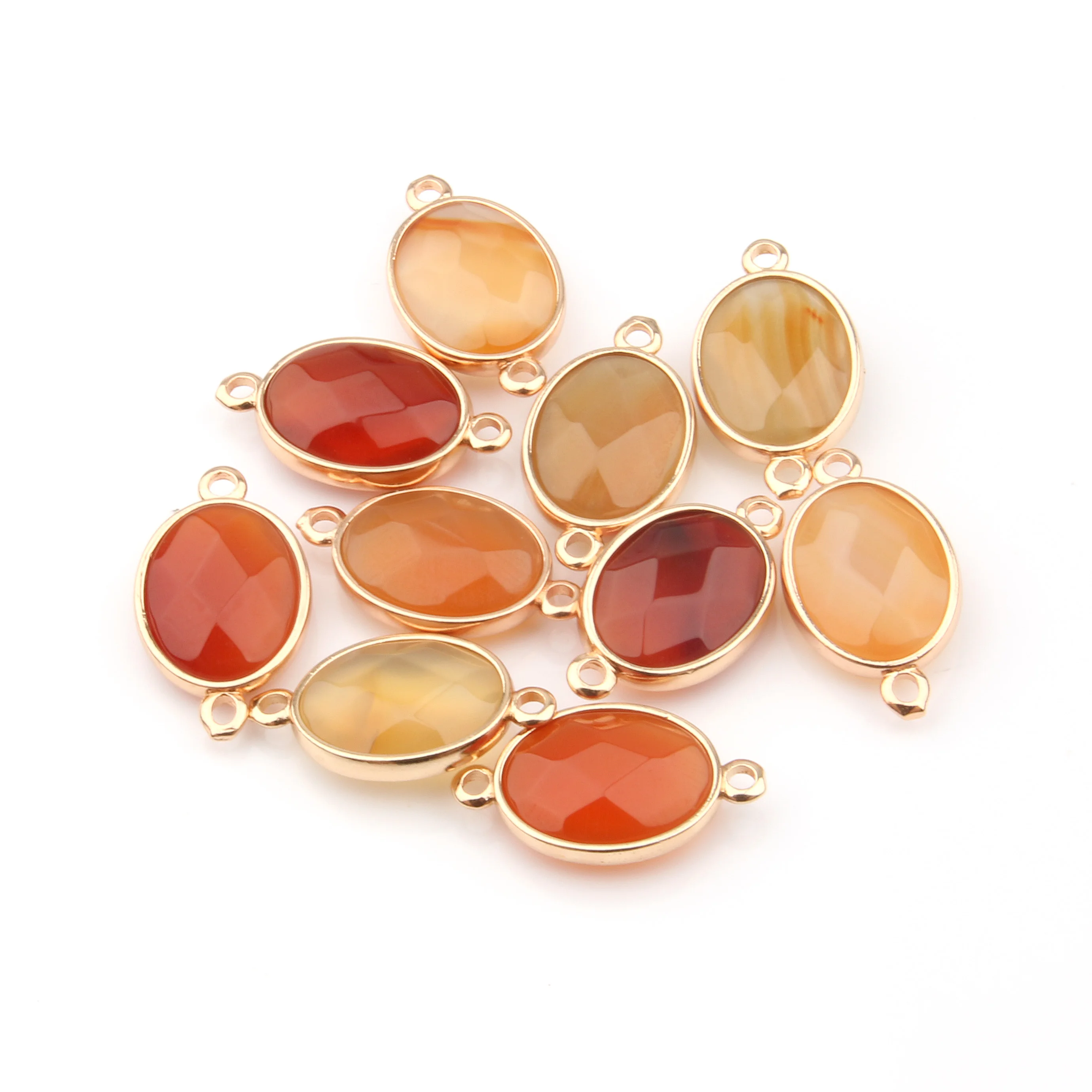 Подвеска из натурального агата тигровый глаз ограненный камень соединитель