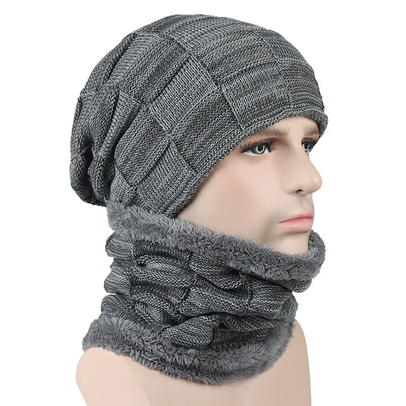 Зимняя шапочка-шарф skullies beanies мягкая теплая мешковатая шапка маска Gorros Зимние головные уборы для мужчин и женщин вязаная шапка