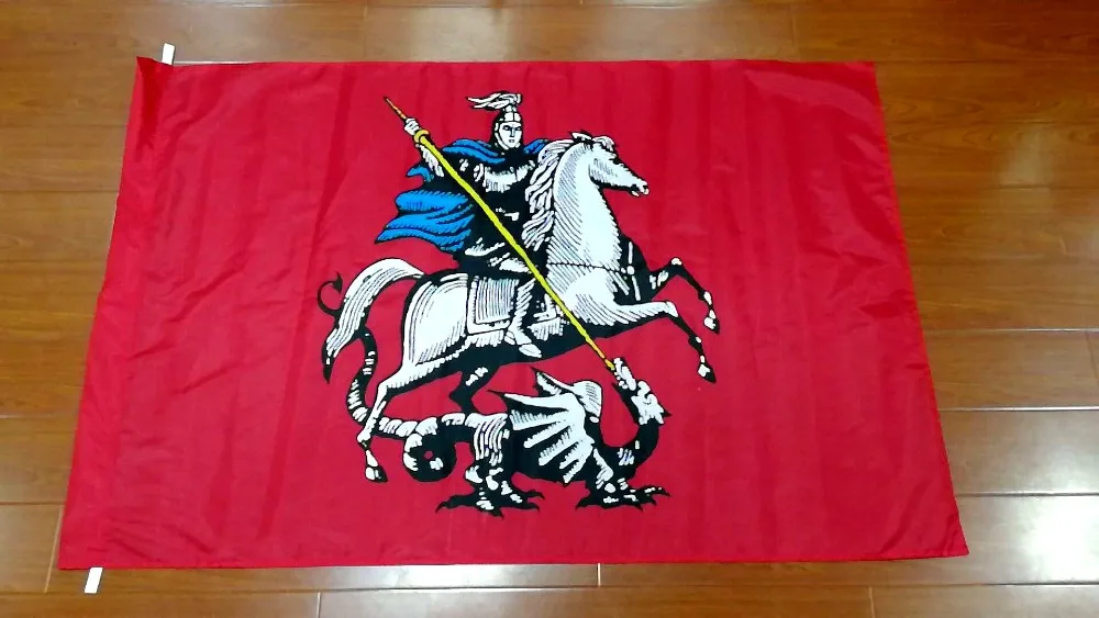

90*135cm russian federal cities Saint George and the Dragon moscow flag