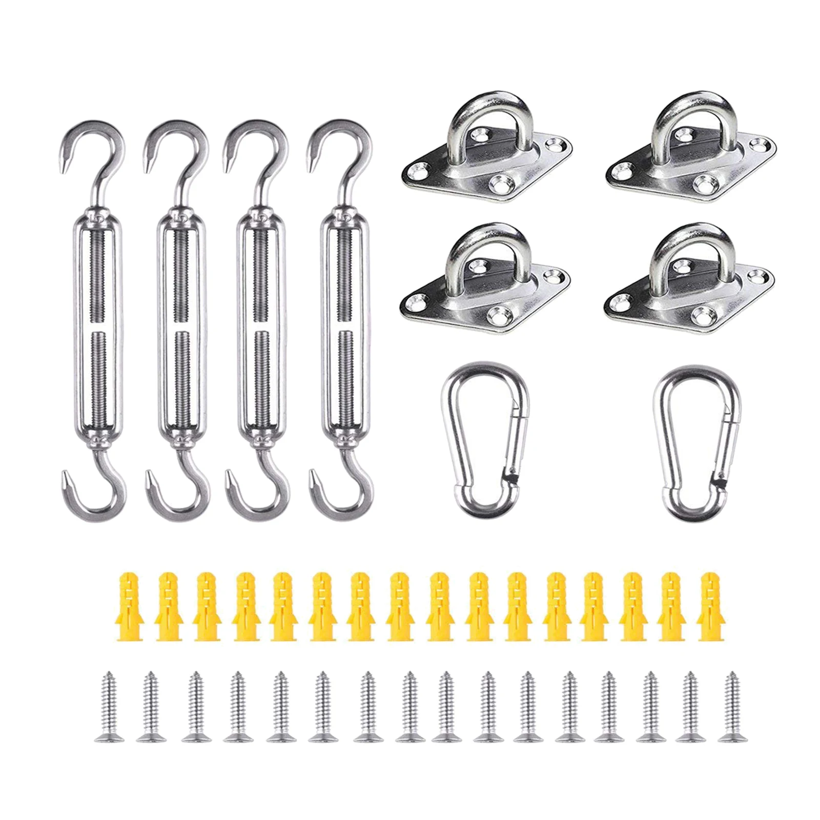 

Patio Shade Sail Hardware Kit, 304 Anti-Rust Stainless Steel Mounting Accessory for Outdoor Rectangle Shade Sails Installation