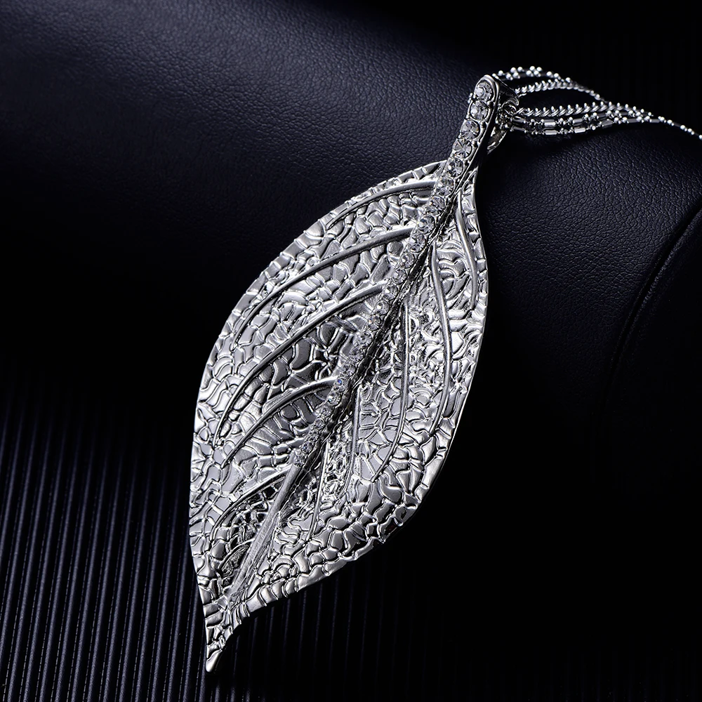 Женское длинное ожерелье с подвеской в виде листьев | Украшения и аксессуары