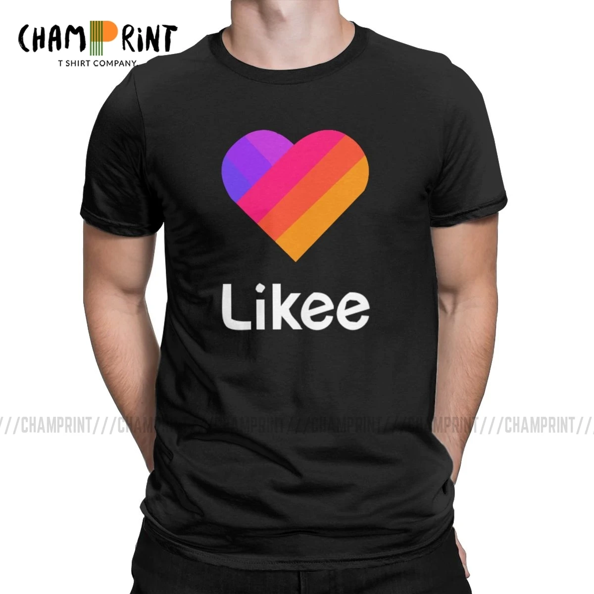 Likee App Logo Heart Rainbow футболка с узором в стиле граффити Мужская Новая круглым