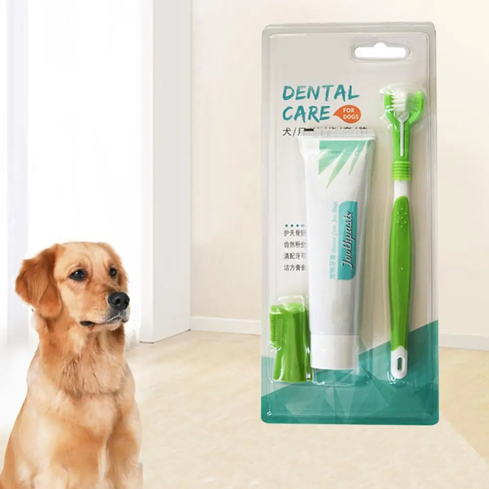 

50% Hot Sales!!! Pet Dog Cat Toothpaste Toothbrush Set Teeth Cleaning Oral Care Health Supplies