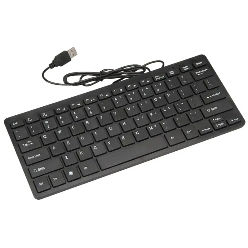 1 шт. 2,0 Мини клавиатура Проводная QWERTY ультра тонкая клавиатура для компьютера ПК оборудования