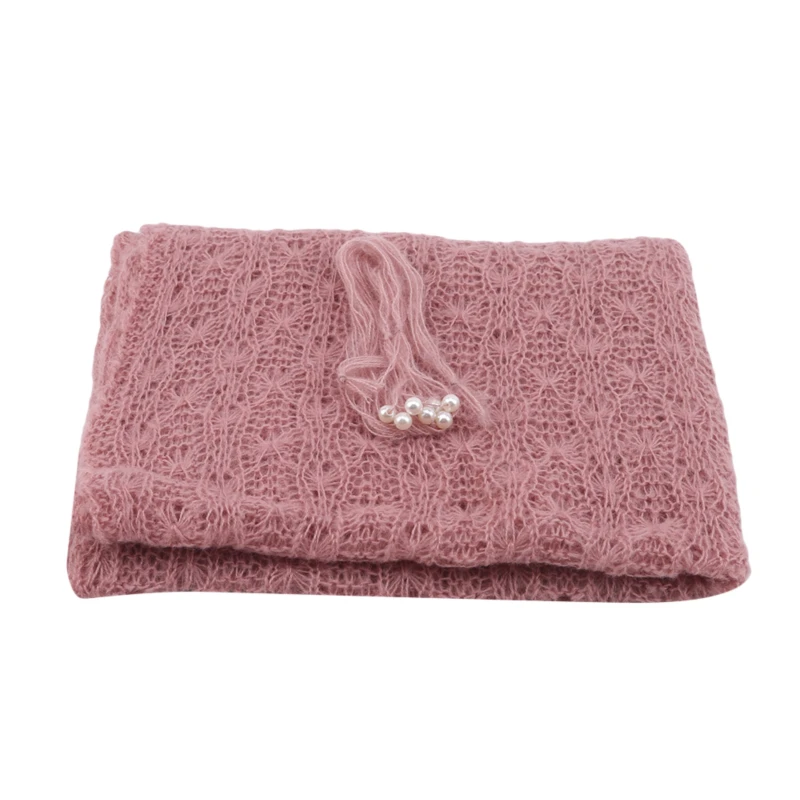 

Newborn Baby Photography Props,knit Fabric Hollow Out Lovely Pattern Swaddle Blanket For Baby Photo Props 136x41cm