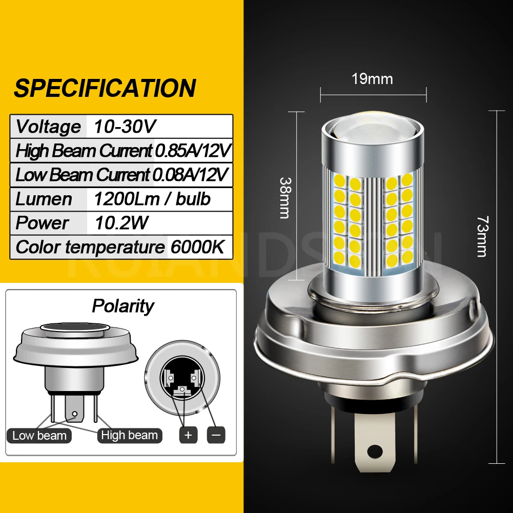 1 шт. с источником питания от постоянного тока 6V 10 30 в 12 В 24 P45T H4 3030SMD светодиодный