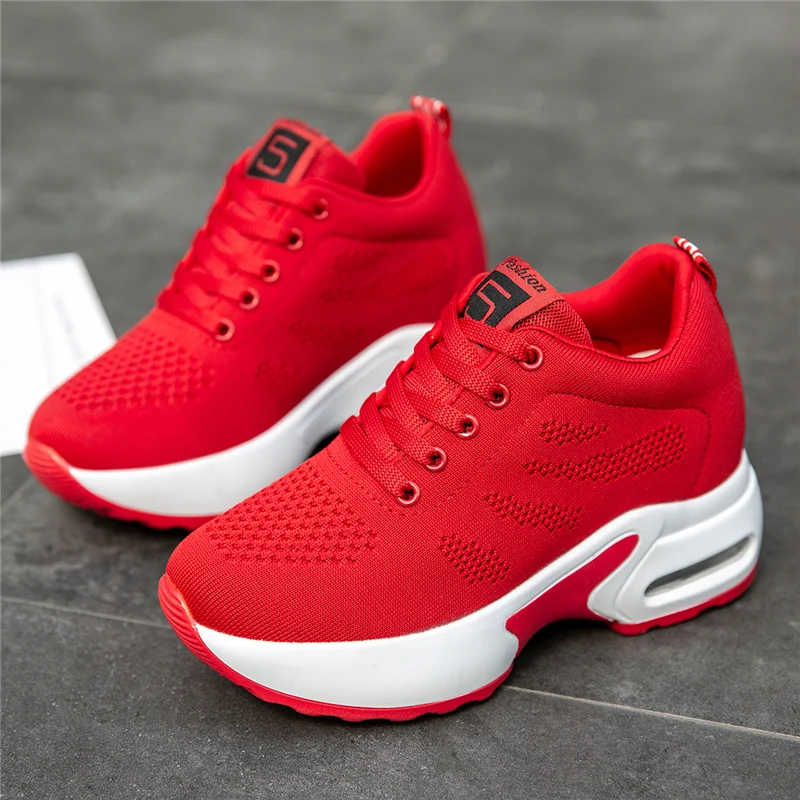 RUMDAX Hight Increasing 9 Cm Women Sport Shoes Thick Sole Platform Wedge Sneakers Girls Outdoor Running Ladies Walking Shoes